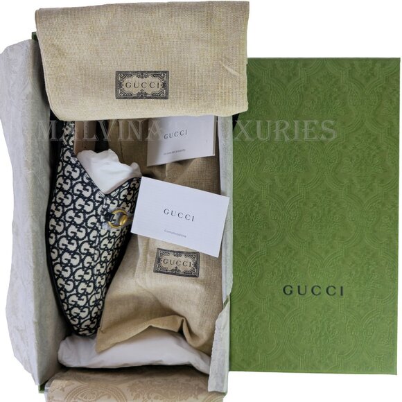 GUCCI SHOES PRINCETOWN HORSEBIT GG JACQUARD SLIPPERS LOAFER MULE sz 39 9 - Picture 15 of 16